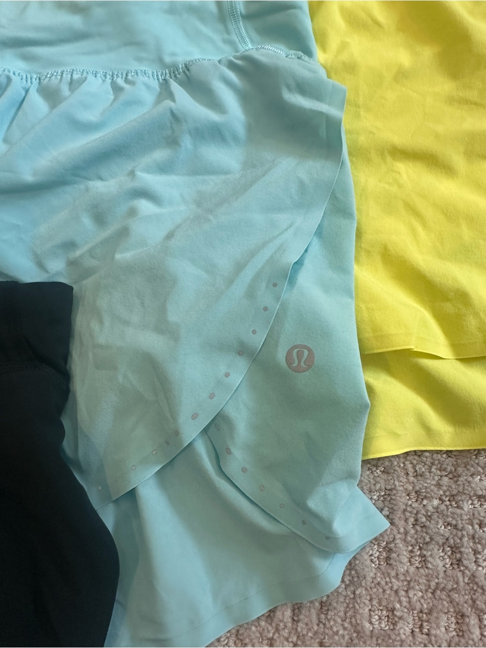 lululemon athletica Women’s Athletic Shorts - Black, Light Blue, Yellow - Picture 2 of 3